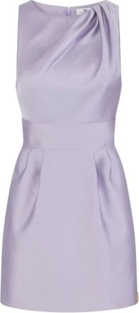 Elisabetta Franchi Duchesse Dress with Logo Details - female - Elisabetta Franchi - Short Dresses - Purple - XL - Dresses