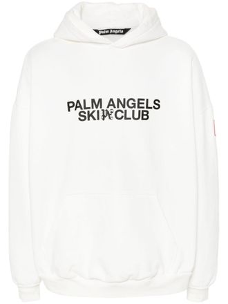 Palm Angels Felpa Ski Club con cappuccio - Bianco
