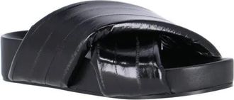 Jil Sander Sandalen - Crisscross Black Leather Sandals - Gr. 36 (EU) - in Schwarz - für Damen