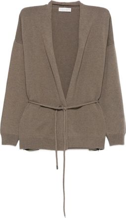 Le Tricot Perugia Cardigan con cintura - Marrone