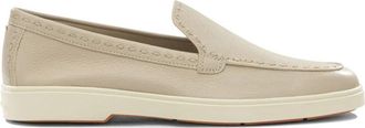 Santoni Tumbled Leather Loafer - Dames - Loafers - Roze - 35 EU - Leer - Schoenen
