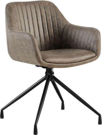 Clp Silla De Comedor Welby Gris Simil Cuero Vintage