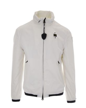 Blauer Windbreaker Jacket with Hidden Hood and Taped Seams