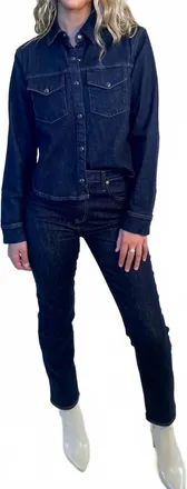Pistola Denim Thea Denim Shirt Top In Nightfall