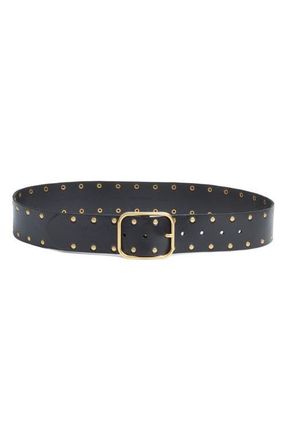Treasure & Bond Wren Stud Leather Belt in Black at Nordstrom, Size Small