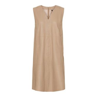 Notyz Abito al ginocchio in nappa - - Dresses - Donna - Beige - M