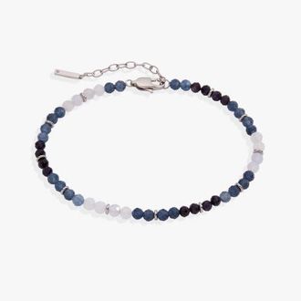Alex and Ani Clear Quartz Semi-Precious Beaded Anklet in Silver at Nordstrom
