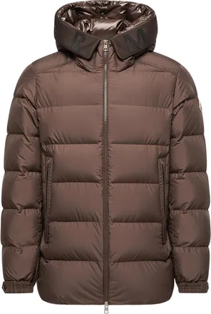 Moncler Moncler Orvelle Hooded Mid-length Down Jacket, Men, Brown, Size: 0
