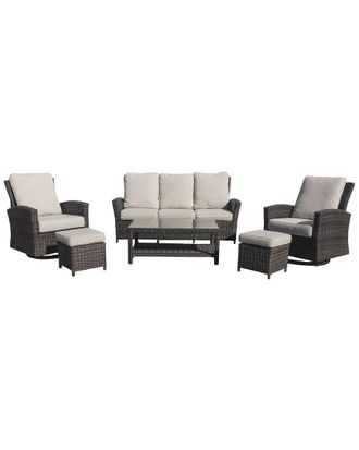 Courtyard Casual Cheshire 6 Pc Sofa And Swivel Glider Set