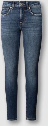 Pepe Jeans London Skinny-fit-Jeans PEPE JEANS SKINNY JEANS LW, Damen, Gr. 26, L&auml;nge 30, mid blau, Denim/Jeans, Obermaterial: 99% Baumwolle, 1% Elasthan, skinny fit lang