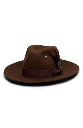 Wyeth Nyc Wool Fedora Hat in Brown at Nordstrom Rack, Size Medium