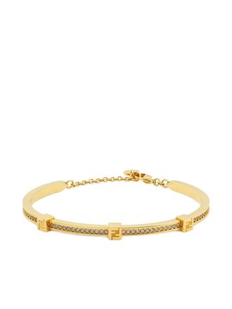 Fendi Forever crystal-embellishment bracelet - Gold