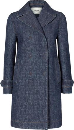 Fendi FF Denim Jacket - Dames - Mantel - Blauw - M - Denim - Jassen