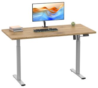 ebuy24 Ebuy24 - Escritorio Ajustable De Altura Vcm Altura El&eacute;ctrica Sin Escalones 71-120 Cm Ajustable Dimensiones De Ordenador 110x50 Mesa De Oficina Lona (p