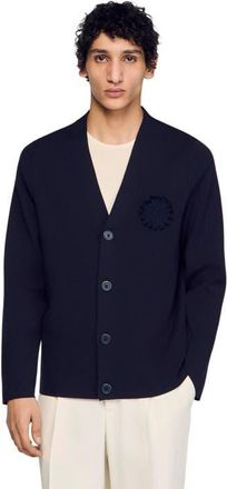 Sandro Flower crochet cardigan in Navy Blue at Nordstrom, Size Xx-Large