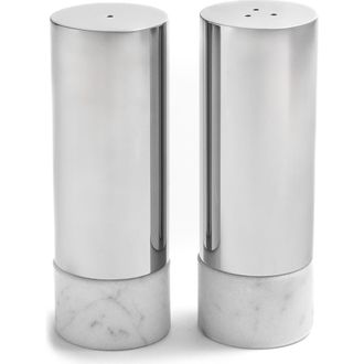 ANNA new york Coluna Dual Salt & Pepper Shaker Set in White And Silver at Nordstrom