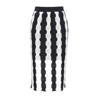Pinko Pinko, Rokken, Dames, Veelkleurig, L, Robots Open-Knit Midi Skirt