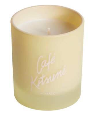 Maison Kitsuné logo-print candle - unisex - Vegetable Wax/glass - One Size - Yellow