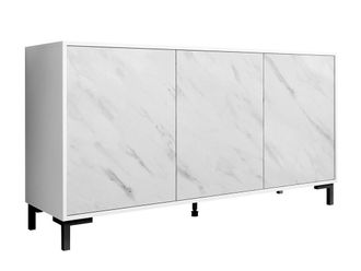 Mirjan24 Mobilier1 - Aparador Charlotte 159, Blanco + M&aacute;rmol Blanco, 81x150cm, N&uacute;mero De Puertas: 045cm, Aglomerado Laminado