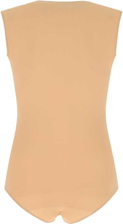 Maison Margiela Womens Stretch Nylon Bodysuit Beige Primario Polyamide Bodysuits