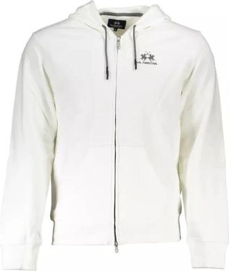 La Martina Wit Hoodie met Rits - Heren - Vesten met rits - Wit - 2XL - Katoen - Hoodies & sweatvesten