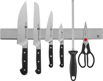 Zwilling Pro 7-pc Knife Set w 17.5 Stainless Magnetic Knife Bar