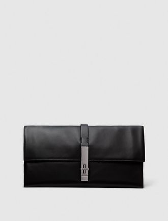 Calvin Klein Womens Leather Clutch - Black
