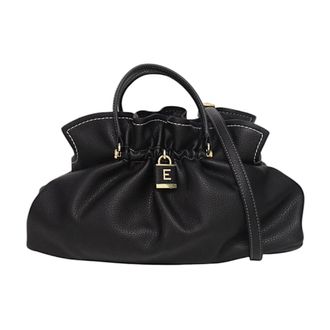 Ermanno Scervino Handbags, female, Black, Size: ONE SIZE Eco-leather Tote Bag with Adjustable Strap