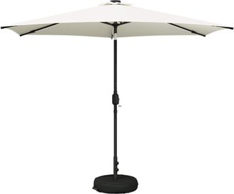 vidaXL Parasol De Jard&iacute;n Con Luces Led Y Base 300 X 300 Cm Poli&eacute;ster Vidaxl