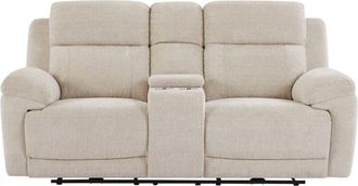 VENTE-UNIQUE.COM Sof&aacute; relax poli&eacute;ster 2 plazas beige 203x98cm