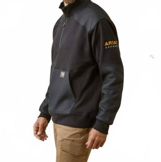 Ariat Mens Rebar Workman Duracanvas Zip Sweatshirt In Black