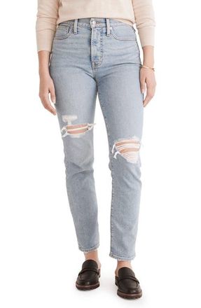 Madewell The Perfect High Waist Ripped Jeans in Cardine Wash at Nordstrom, Size 28