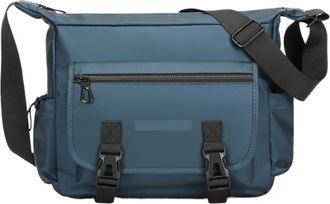 Generic Compatible For Mens casual Oxford personalized trendy shoulder bag crossbody(Blue)