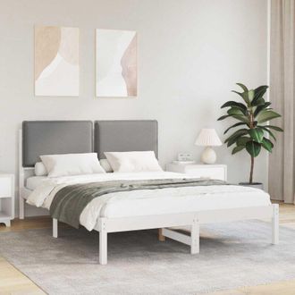 vidaXL vidaXL Letto con Testiera Rivestita Grigio chiaro 120 x 200 cm