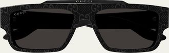 Gucci Mens GG1460Sm Acetate Rectangle Sunglasses