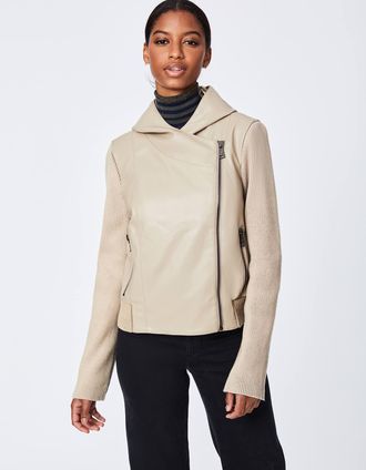 Bernardo VEGAN LEATHER SWEATER JACKET