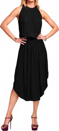 Ramy Brook Audrey Smocked Midi Dress In Black