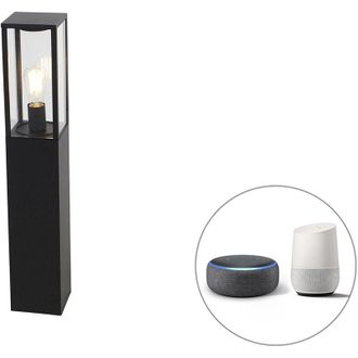 QAZQA Smart Standing Outdoor Lamp Black 80 cm Incl. Wifi ST64 - Charlois