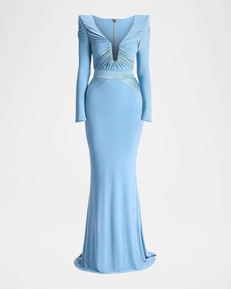Zhivago The Bloom Gathered Jersey Gown