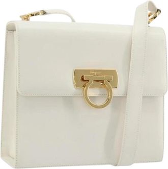 Ferragamo Pre-owned Leren Schoudertas - Dames - Vintage Schoudertas - Wit - ONE Size - Leer - Vintage