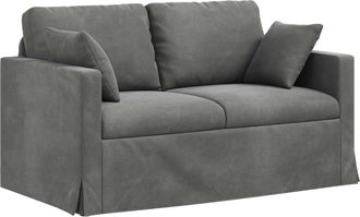 vidaXL Sof&aacute; Gris Oscuro 138 X 78 X 80 Cm Terciopelo Vidaxl