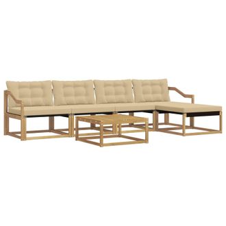 vidaXL Conjunto De Sof&aacute;s De Exterior 6 Pcs Y Beige 79 X 79 X 37 Cm Vidaxl