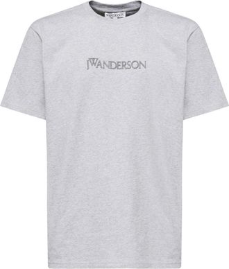 J.W.Anderson Geborduurd Logo Grijs T-shirt - Heren - T-shirts - Grijs - M - Katoen - Tops