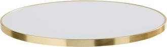 Oviala Tablero redondo blanco con borde dorado 60 cm
