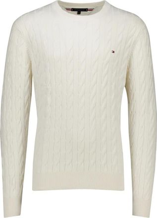 Tommy Hilfiger Witte trui - Heren - Ronde hals truien - Wit - XL - Truien & Vesten