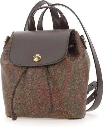 Etro Tassen, Dames, Bruin, ONE Size, Katoen, Essenti&euml;le Kleine Rugzak