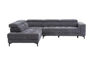 VENTE-UNIQUE.COM Sof&aacute; rinconera tela gris antracita