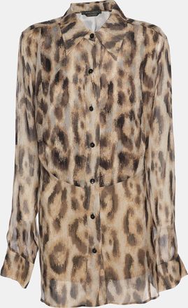 Marina Rinaldi Brown Printed Silk Shirt