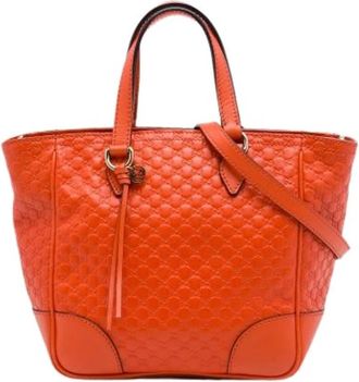 Gucci Pre-owned Leather gucci-bags - Dames - Vintage Handtas - Oranje - ONE Size - Vintage