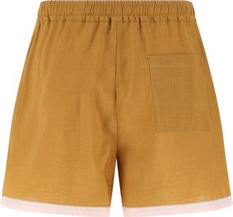 Marni Bicolor Linen Bermuda Shorts - Yellow